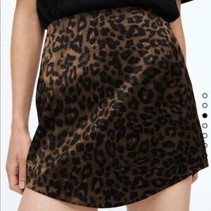 Zara Leopard Print Satin Mini Skirt